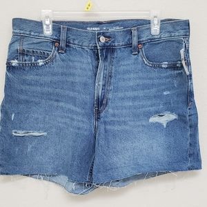 NWT Old Navy High Waisted Distressed  Slouchy Straight Cutoff Shorts Size 12